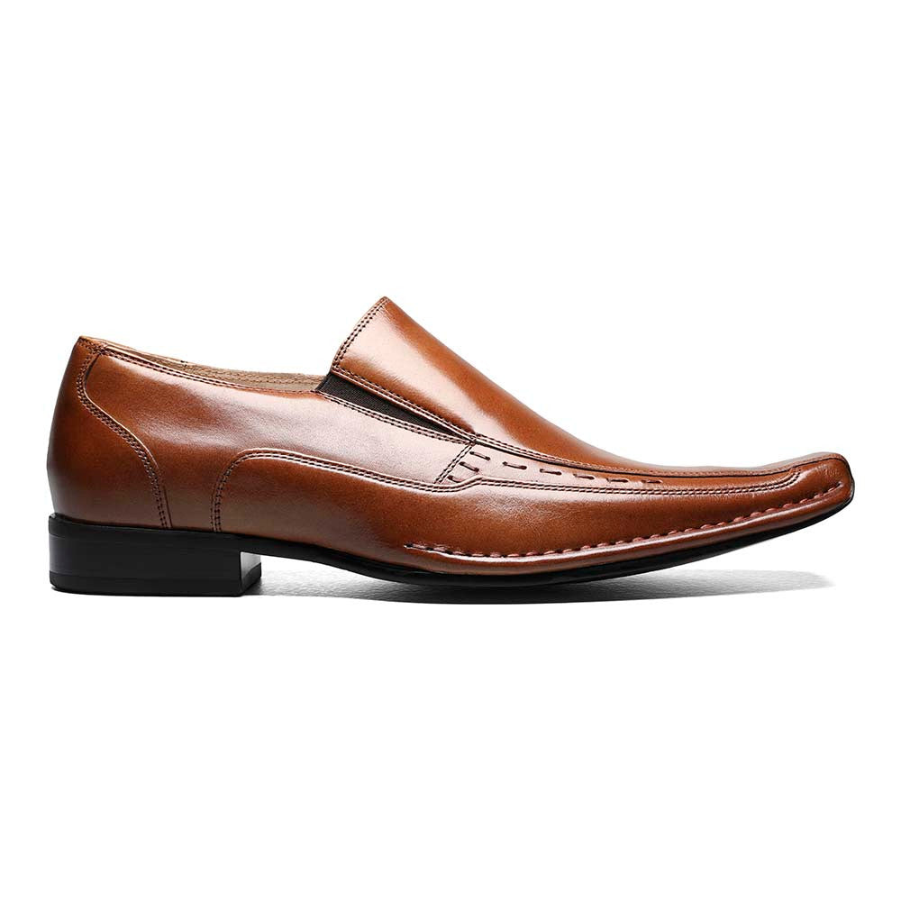 Stacy Adams Templin Cognac Leather Bike Toe Loafers (USA Men Size)