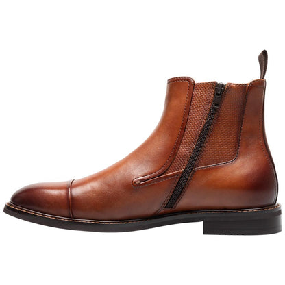 Stacy Adams Berkshire Cap Toe Side Zip Boot - Brandy