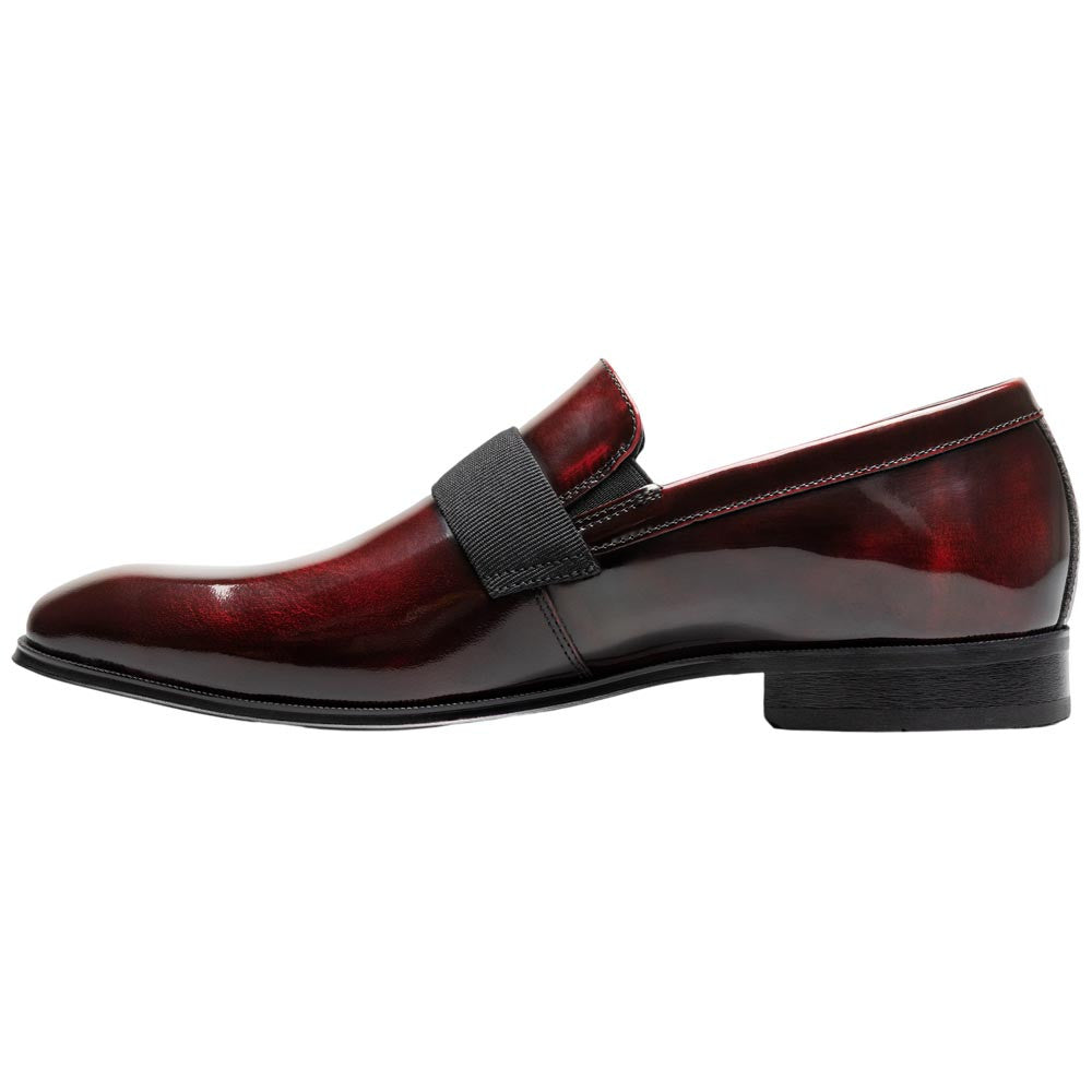 Florsheim Men's Hi Gloss Patent Leather Strap Burgundy Loafer