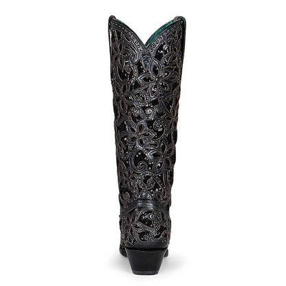 Corral Black Inlay and Studs Cowgirl Boots