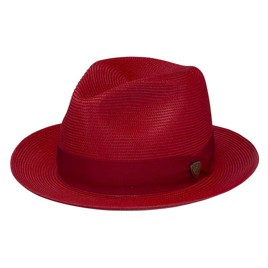 Dobbs Rosebud Red Florentine Milan Straw Hat