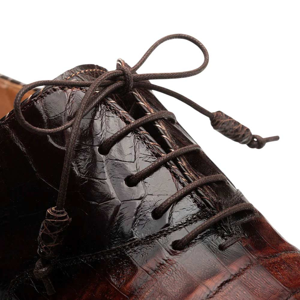 Mezlan of Spain Westside Two-Tone Genuine Crocodile Skin Oxford Dress Shoes in Sport/Brown