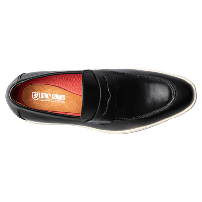 Spencer Moc Toe Penny Slip On | Stacy Adams Dress Loafers in Black for Men