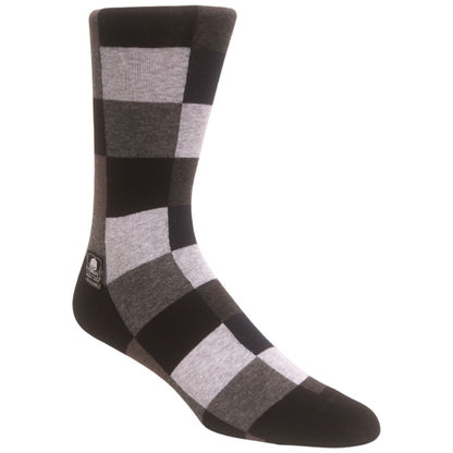 Oversized Black/White Checks Men’s Crew Dress Sock | Stacy Adams Premium Socks