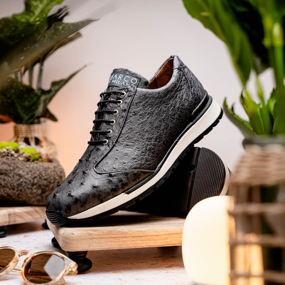 Marco Di Milano Scanno Antique Grey Ostrich Fashion Sneakers