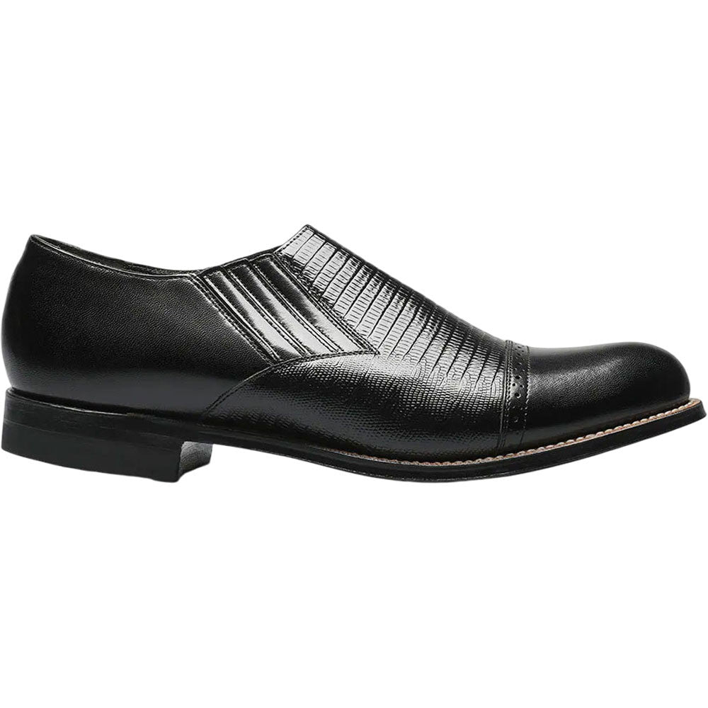 Stacy Adams Madison Black Kid & Lizard Print Slip-On