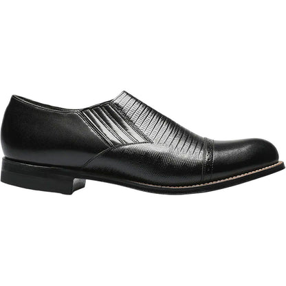 Stacy Adams Madison Black Kid & Lizard Print Slip-On