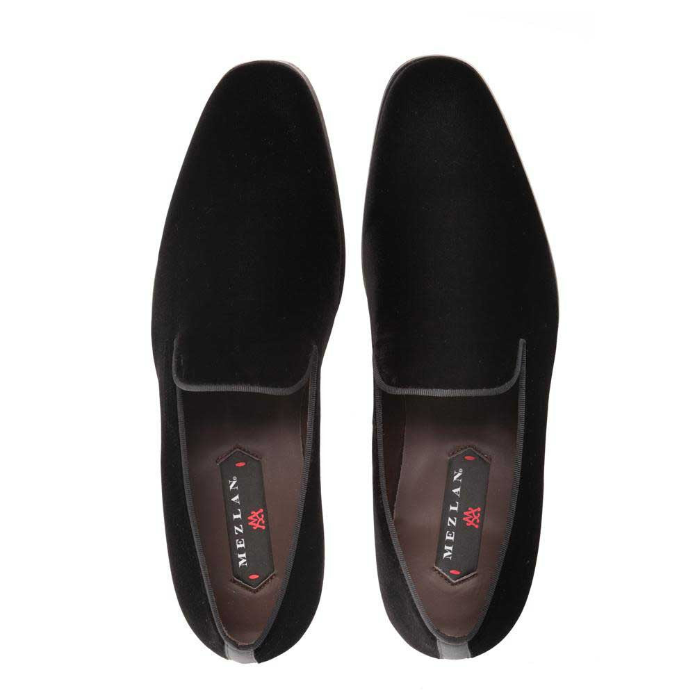 Mezlan Men's Lublin Velvet Formal Slip-On in Black