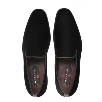 Mezlan Men's Lublin Velvet Formal Slip-On in Black