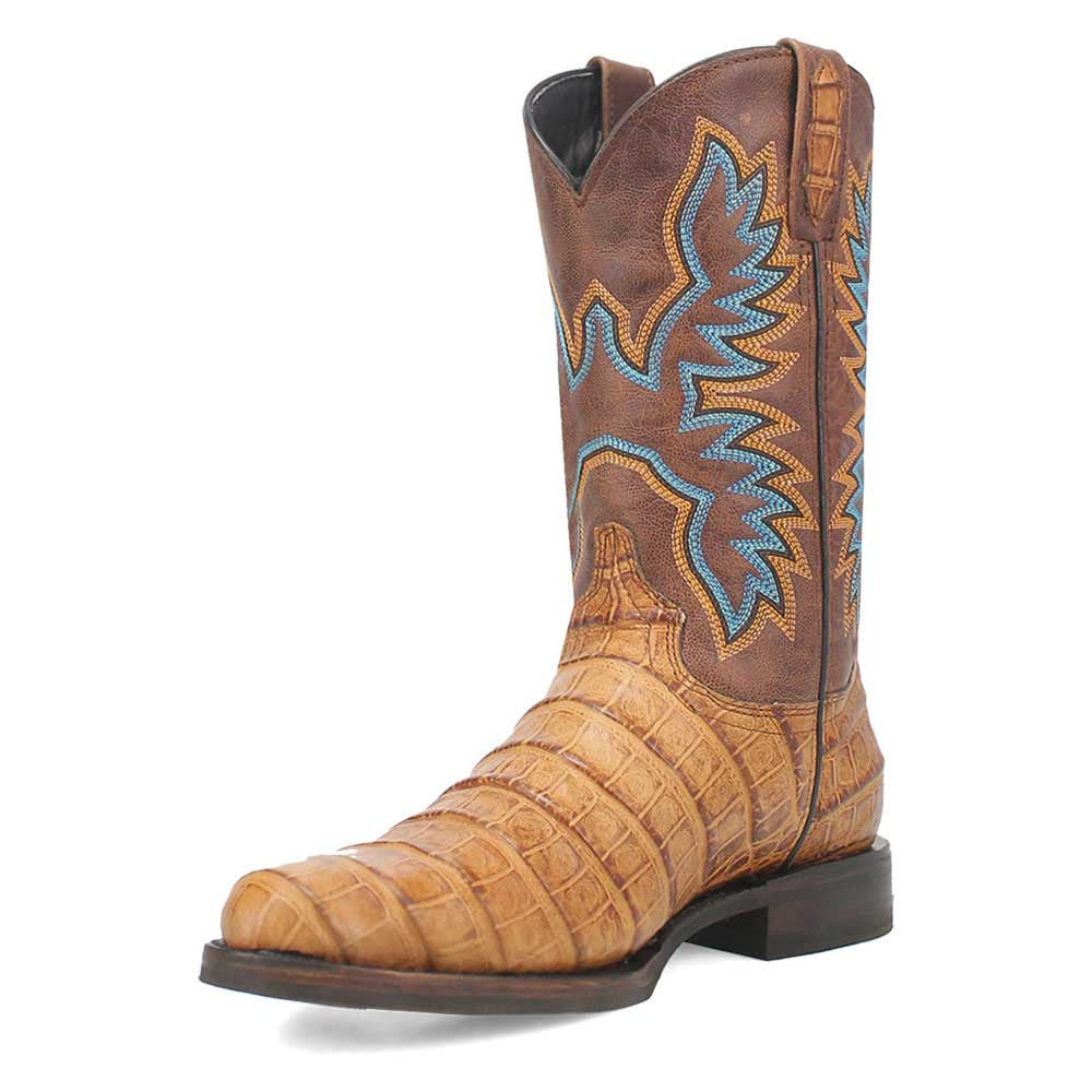 Dingo Trail Boss Tan Crocodile Print Round Toe Western Cowboy Boot (US Men Size)