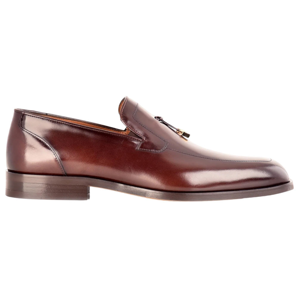 Corrente Men's Lux Leather Tassel Loafer - Dark Brown