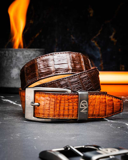 Marco Di Milano Men’s Caiman Back & Belly Leather Belt Luciano