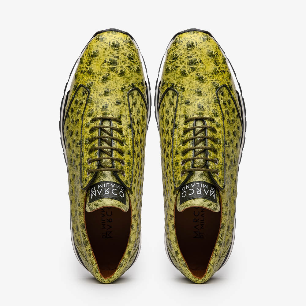 Marco Di Milano Scanno Antique Green Ostrich Fashion Sneakers