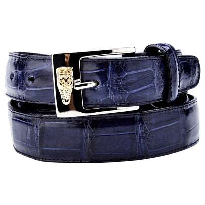 Belvedere Men's Navy Alligator Belt