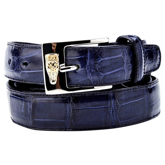 Belvedere Men's Navy Alligator Belt