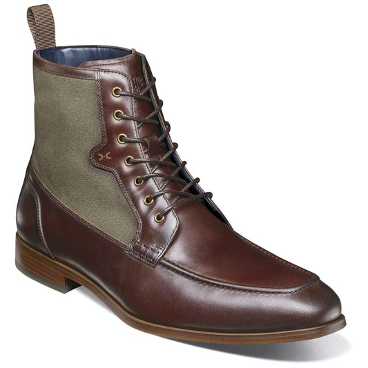 Brumley Moc Toe Lace Up Boots Oxford | Stacy Adams Dress Boots in Brown & Olive