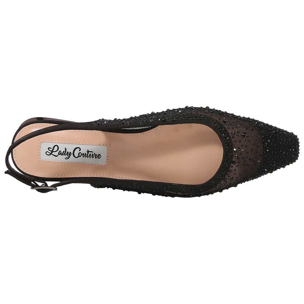 Lady Couture Kara 0.75” Block Heel Flats in Black