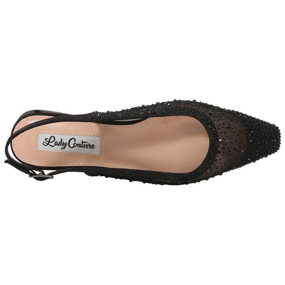 Lady Couture Kara 0.75” Block Heel Flats in Black