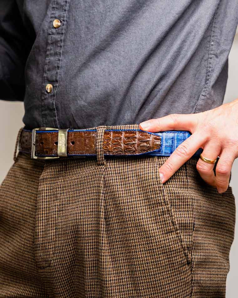 Marco Di Milano Men’s Caiman Back & Belly Leather Belt Luciano