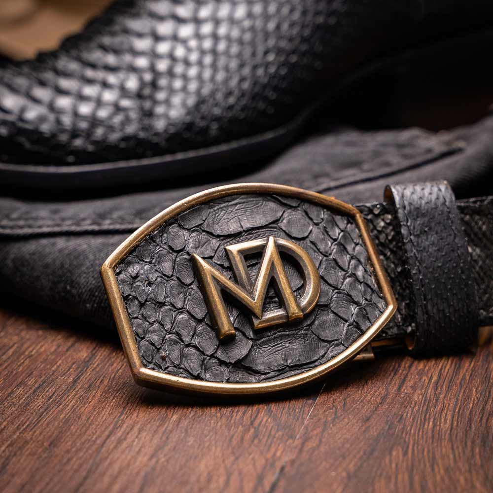 Kansas Genuine Python Skin Black Cowboy Boot | Marco Di Milano Western Boots