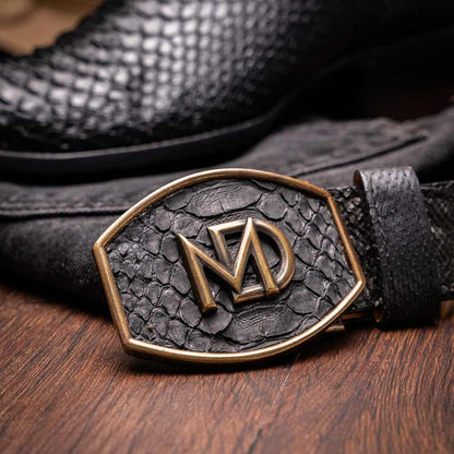 Kansas Genuine Python Skin Black Cowboy Boot | Marco Di Milano Western Boots