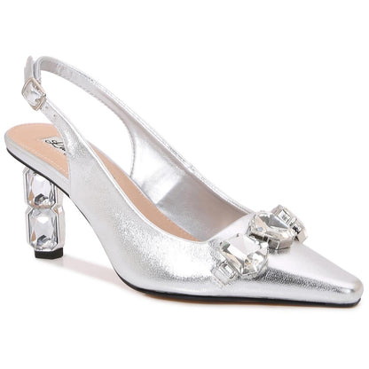 Lady Couture 3” Heel Glamour Pump in Silver