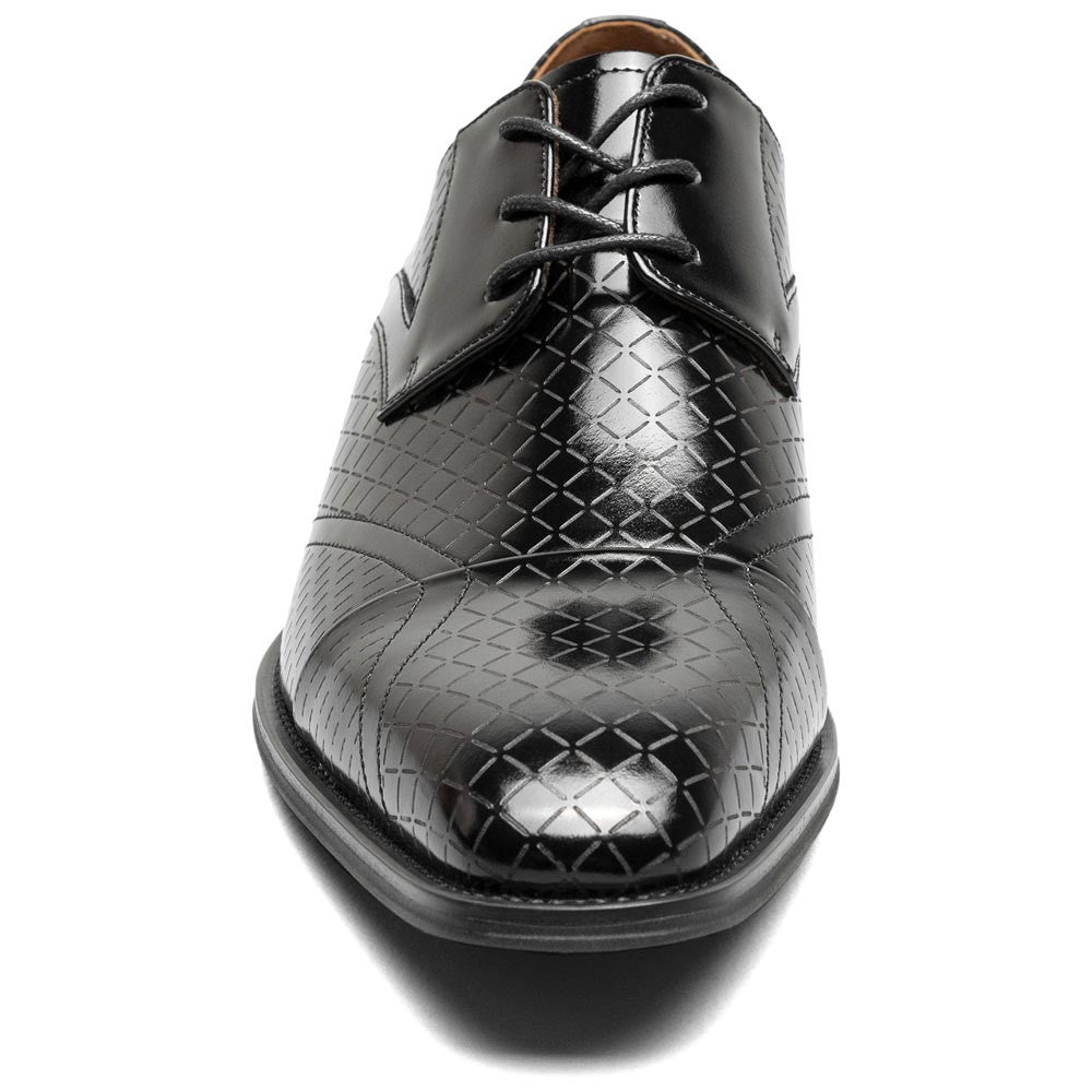 Stacy Adams Men’s Black Textured Leather Cap Toe Oxfords Hobson