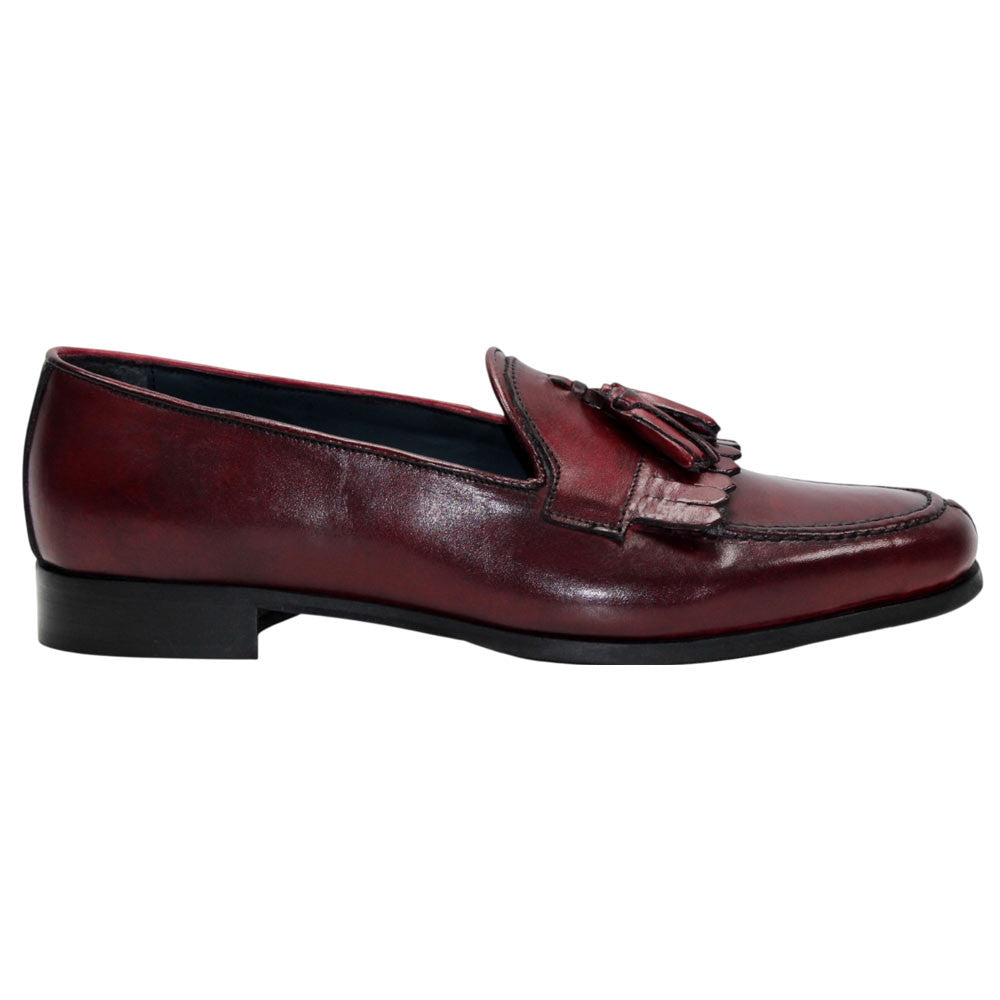 Duca Adam Wine Men's Italian Leather Dress Shoes
