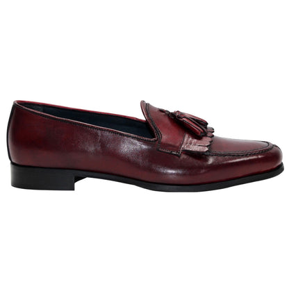 Duca Adam Wine Men's Italian Leather Dress Shoes