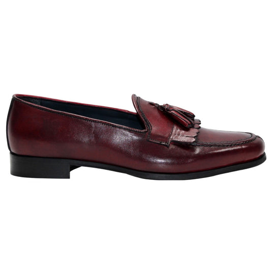 Duca Adam Wine Men's Italian Leather Dress Shoes
