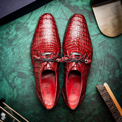 Marco Di Milano Lacio Derby Wine Caiman Shoes