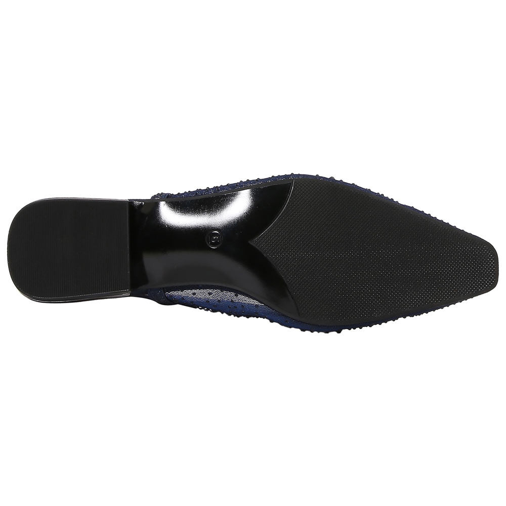 Lady Couture Kara 0.75” Block Heel Flats in Navy