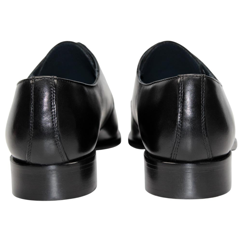 DUCA Sermoneta Black Men's Italian Calf Leather Derby Dress Shoes