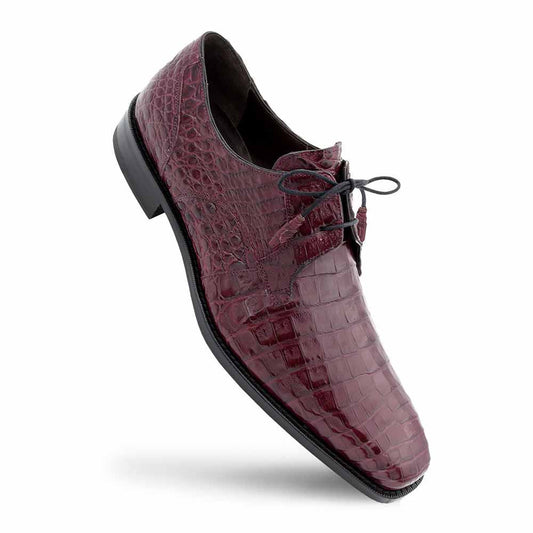 Mezlan of Spain Genuine Crocodile Skin Burgundy Derby ANDERSON (USA Men Size)