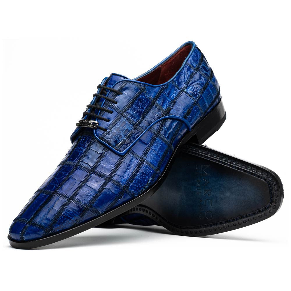 Asti Genuine Caiman Crocodile Skin Patchwork Derby | MARCO DI MILANO