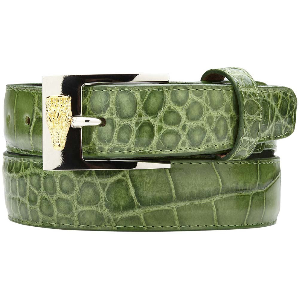 Belvedere Men's Pistachio Alligator Belt