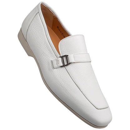 Mezlan Men's Alarcon White Deer Leather Soft Slip-On Luxury Loafer