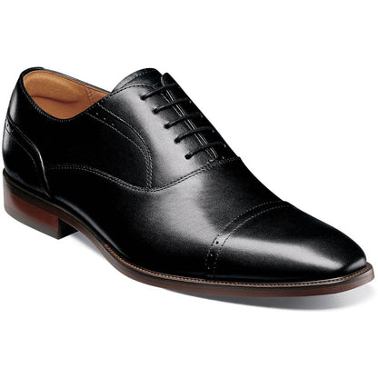 Florsheim Sorrento Black Smooth Leather Cap Toe Oxford Shoes