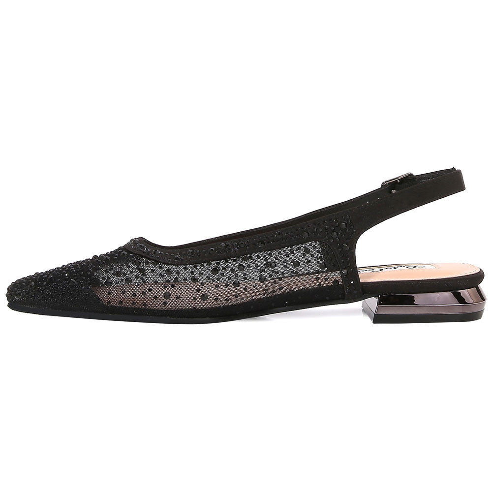 Lady Couture Kara 0.75” Block Heel Flats in Black