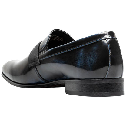 Florsheim Men's High Gloss Patent Leather Strap Navy Loafer