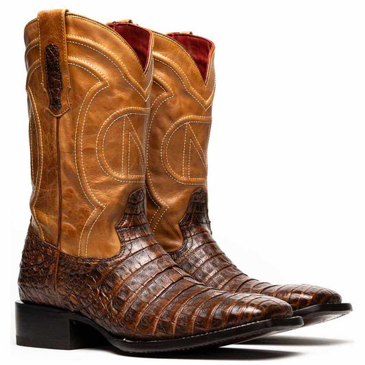 Tucson Genuine Caiman Belly Skin Aged Maple Cowboy Boot | Marco Di Milano Western Boots