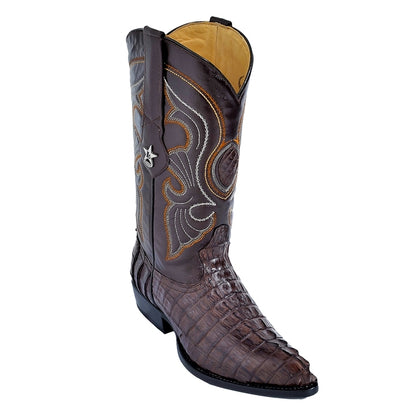 Los Altos Men's Brown Genuine Caiman Tail Boots