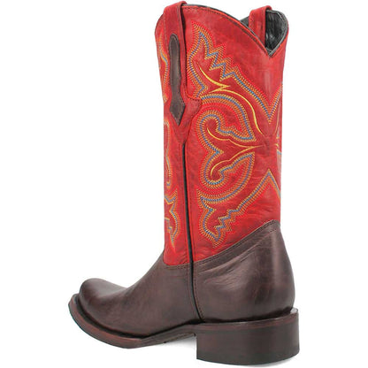 Dingo True Grit Brown/Red Leather Snoot Toe Western Cowboy Boots (USA Men Size)