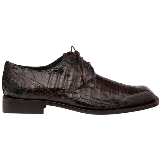 Mezlan of Spain Ugo Genuine Crocodile Skin Lace Up Dress Shoes in Brown