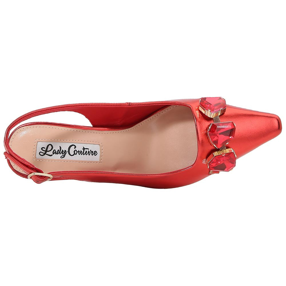 Lady Couture 3” Heel Glamour Pump in Red