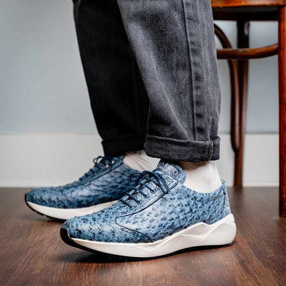 Varenna Men’s Genuine Full-Quill Qstrich Skin Luxury Sneaker | Marco Di Milano