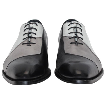 DUCA Spoleto II Men's Black Combo Italian Leather Spectator Oxford Shoes
