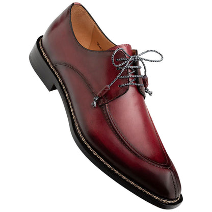 Mezlan Men’s Belmonte Burgundy Hand-Finished Patina Calf Skin Derby Shoes