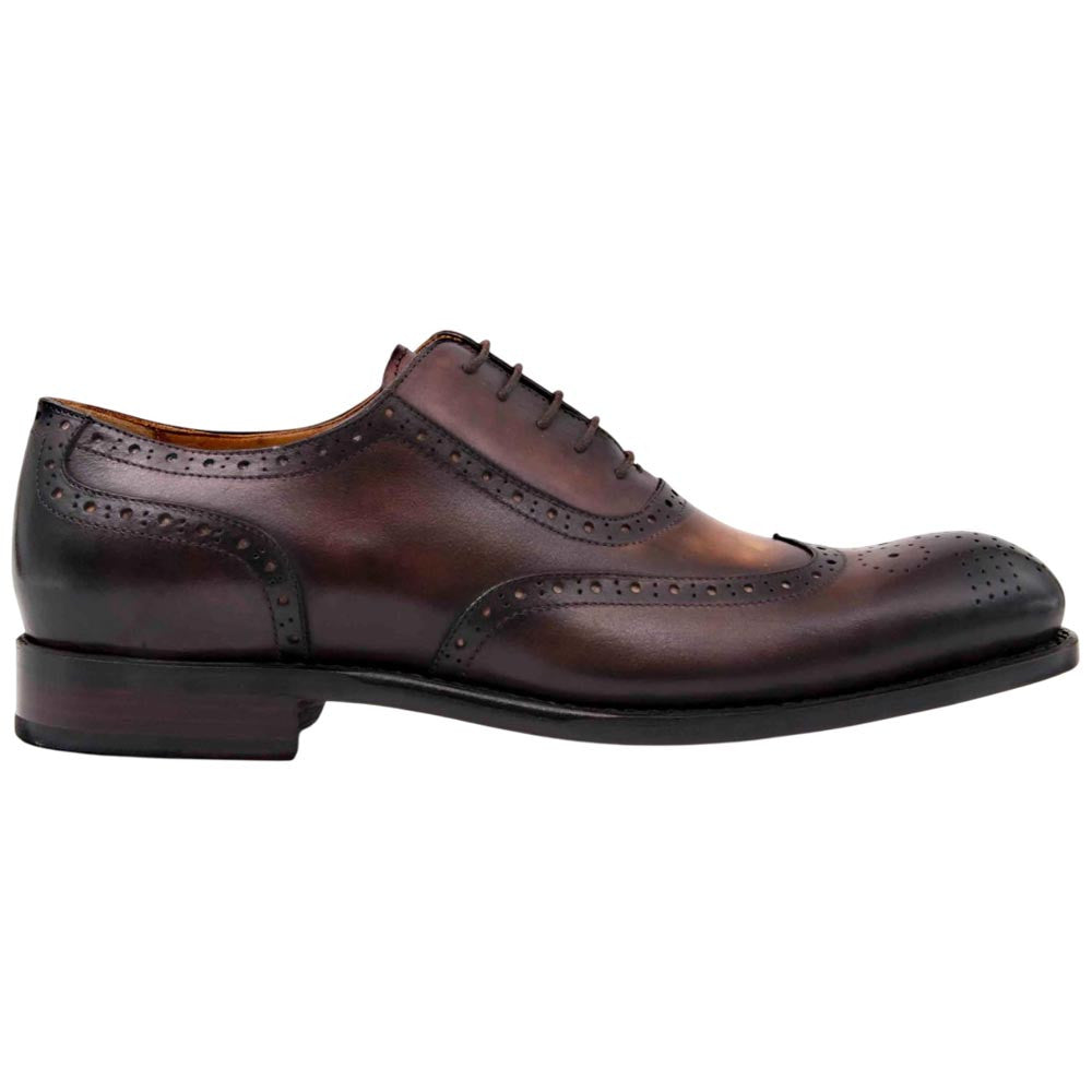 Ugo Vasare H and H Oxford Goodyear Welt Wingtip Bubble Toe Cognac Dress Shoes