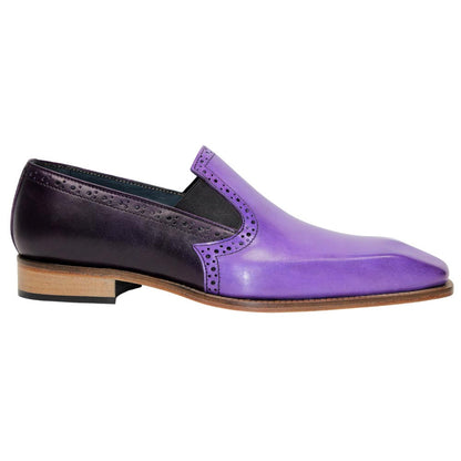 DUCA Paliano Lavender/Purple Italian Leather Slip-On Loafers for Men